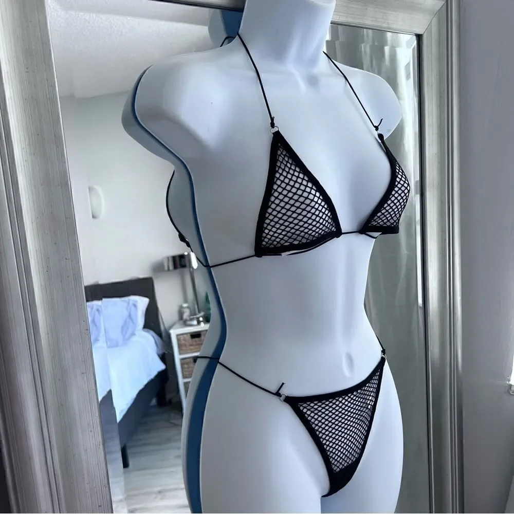 Fishnet Insert Lingerie Set Size S - Picture 4 of 6